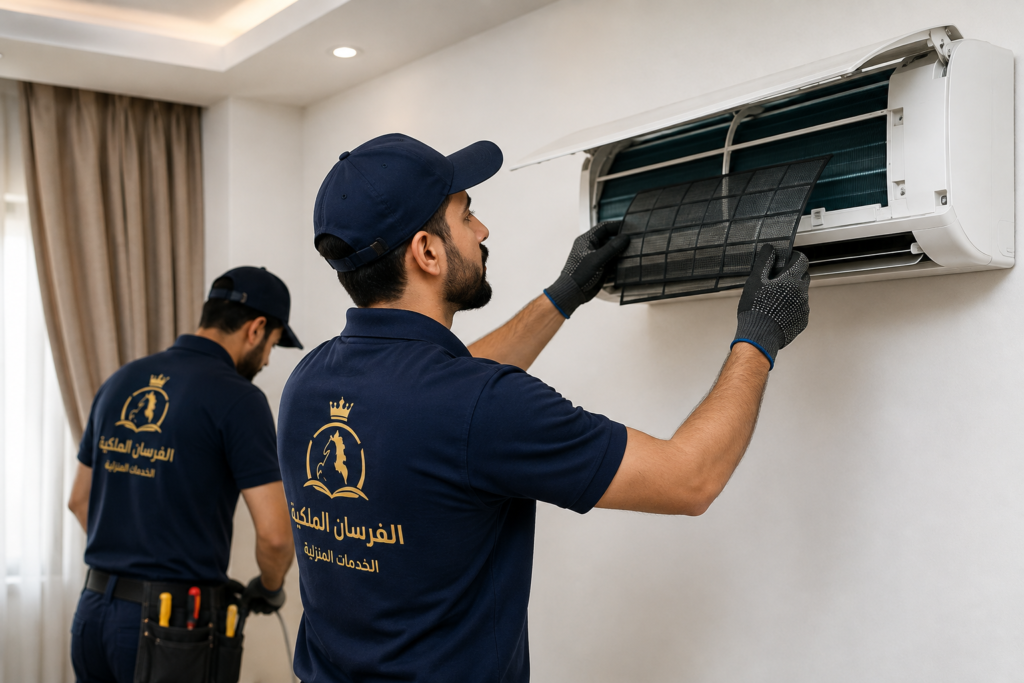 فني تركيب وصيانة المكيفات ضمن خدمات الفرسان الملكية